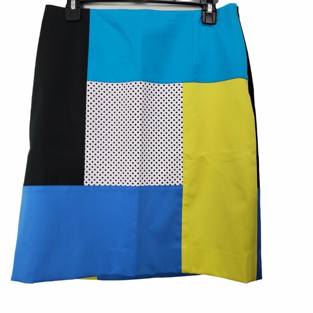 Per Se Color Block Knee Length Lined Pencil Skirt - Picture 3 of 9
